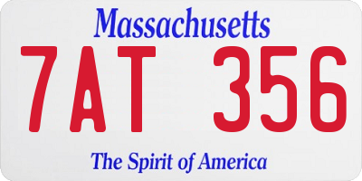 MA license plate 7AT356