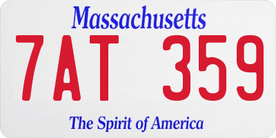 MA license plate 7AT359