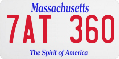 MA license plate 7AT360