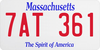 MA license plate 7AT361