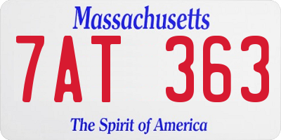 MA license plate 7AT363
