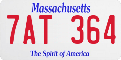 MA license plate 7AT364