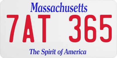 MA license plate 7AT365