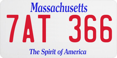 MA license plate 7AT366