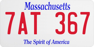MA license plate 7AT367