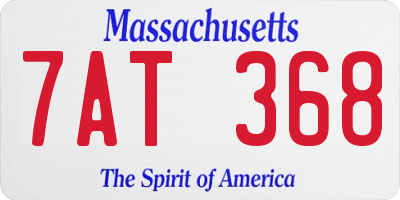 MA license plate 7AT368