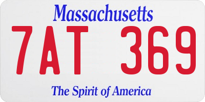 MA license plate 7AT369