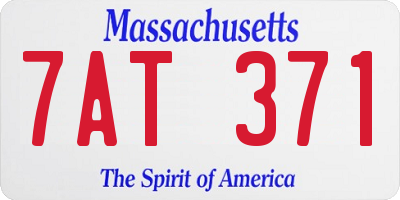 MA license plate 7AT371