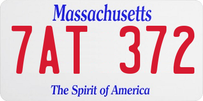 MA license plate 7AT372