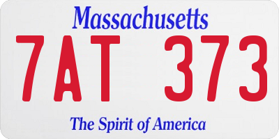 MA license plate 7AT373