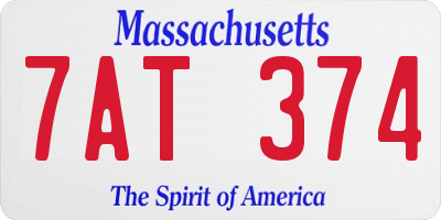 MA license plate 7AT374