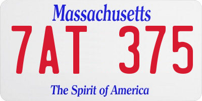 MA license plate 7AT375