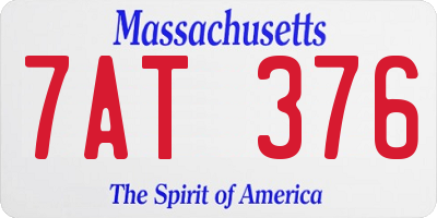 MA license plate 7AT376