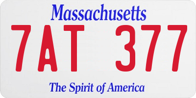 MA license plate 7AT377