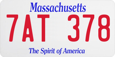 MA license plate 7AT378