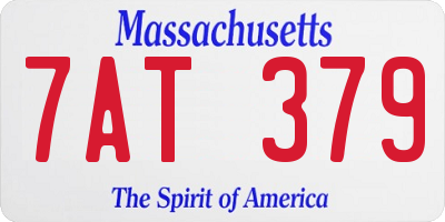 MA license plate 7AT379
