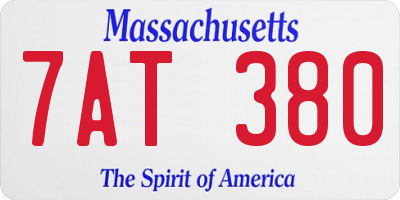 MA license plate 7AT380