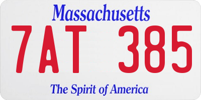 MA license plate 7AT385
