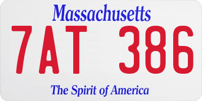 MA license plate 7AT386