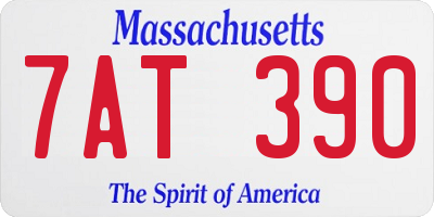 MA license plate 7AT390