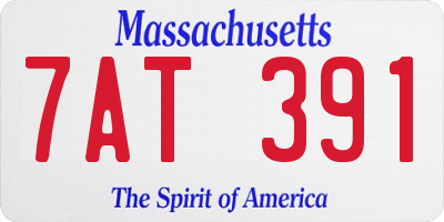 MA license plate 7AT391