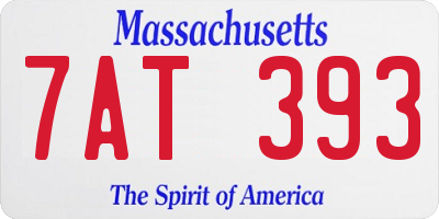 MA license plate 7AT393