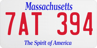 MA license plate 7AT394