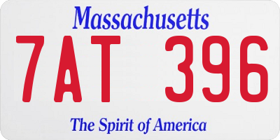 MA license plate 7AT396