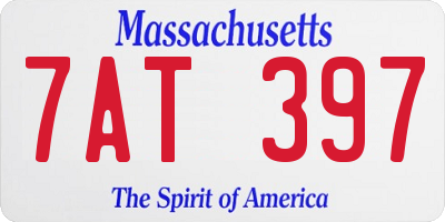MA license plate 7AT397