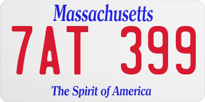MA license plate 7AT399