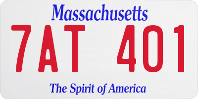 MA license plate 7AT401