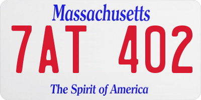 MA license plate 7AT402