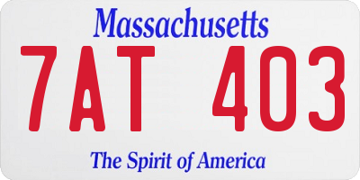 MA license plate 7AT403