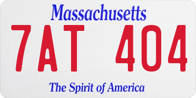 MA license plate 7AT404