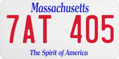 MA license plate 7AT405