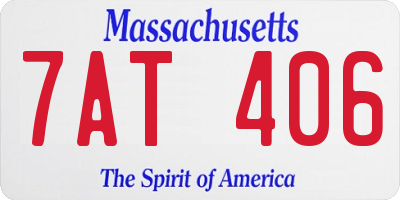 MA license plate 7AT406