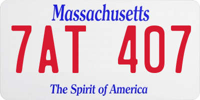 MA license plate 7AT407