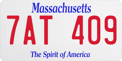 MA license plate 7AT409