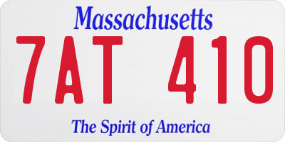 MA license plate 7AT410