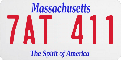 MA license plate 7AT411
