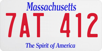 MA license plate 7AT412