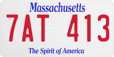 MA license plate 7AT413