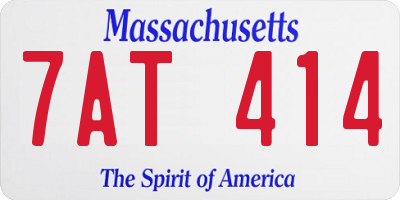 MA license plate 7AT414