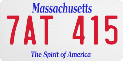 MA license plate 7AT415