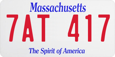 MA license plate 7AT417