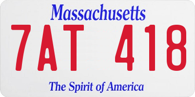 MA license plate 7AT418