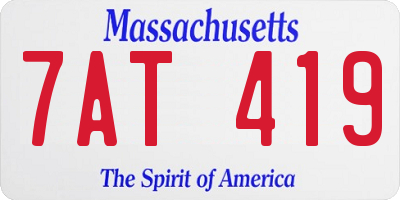 MA license plate 7AT419