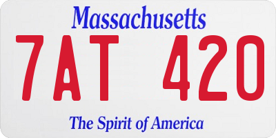MA license plate 7AT420
