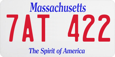 MA license plate 7AT422