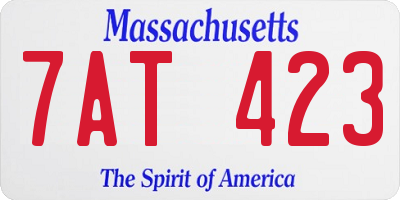 MA license plate 7AT423